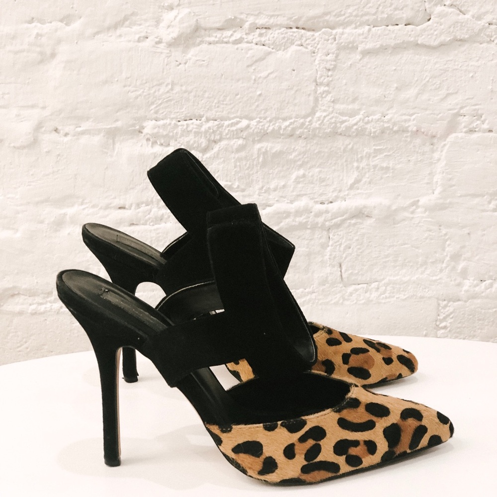 Steven x Steve Madden Leopard Print Haircalf Heels